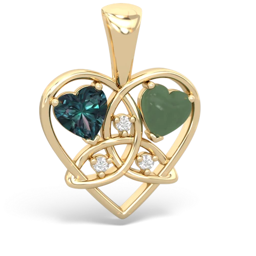 alexandrite-jade celtic heart pendant