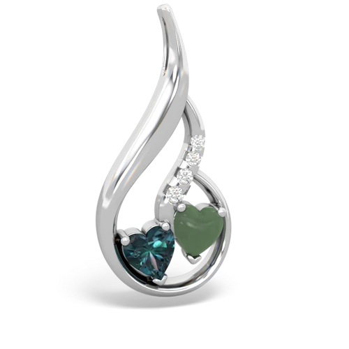 alexandrite-jade keepsake swirl pendant