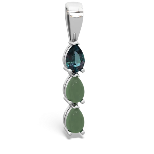 alexandrite-jade three stone pendant