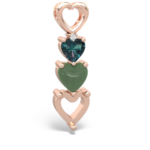 alexandrite-jade three stone pendant