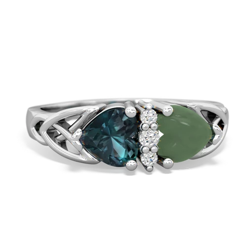 alexandrite-jade celtic ring