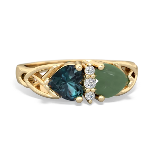 alexandrite-jade celtic ring