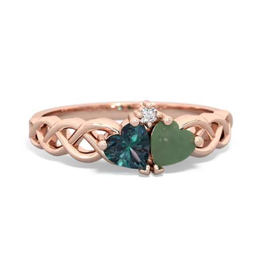alexandrite-jade celtic braid ring