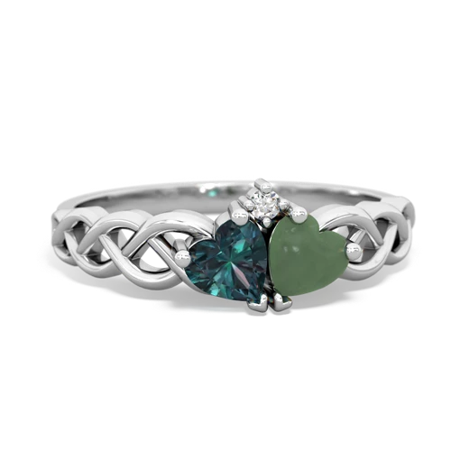 alexandrite-jade celtic braid ring