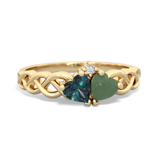 alexandrite-jade celtic braid ring