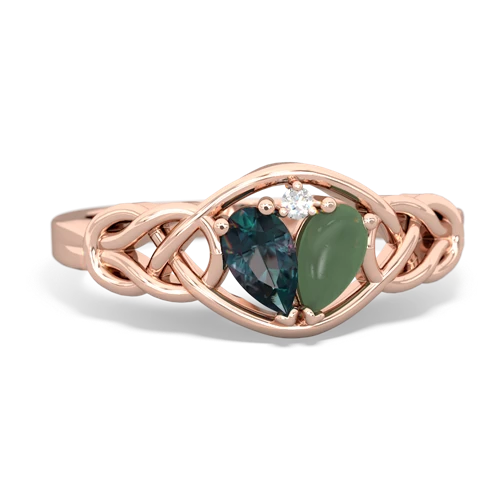 alexandrite-jade celtic knot ring