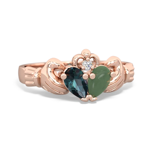 alexandrite-jade claddagh ring