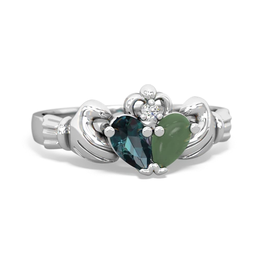 alexandrite-jade claddagh ring