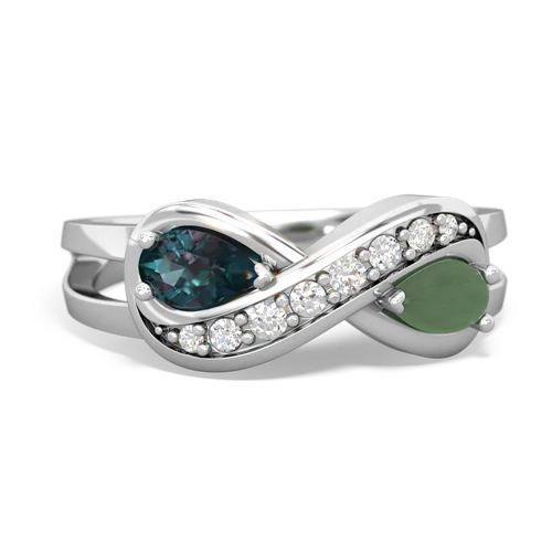 alexandrite-jade diamond infinity ring