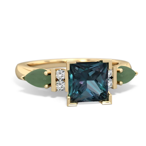 alexandrite-jade engagement ring