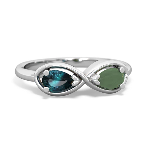 alexandrite-jade infinity ring