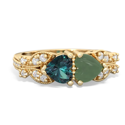 alexandrite-jade keepsake butterfly ring