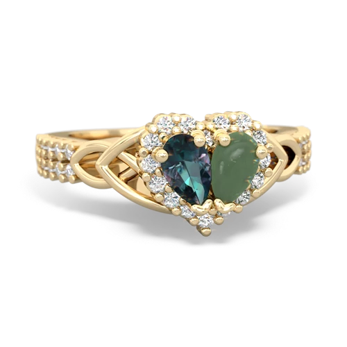 alexandrite-jade keepsake engagement ring