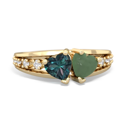 alexandrite-jade modern ring