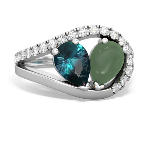 alexandrite-jade pave heart ring
