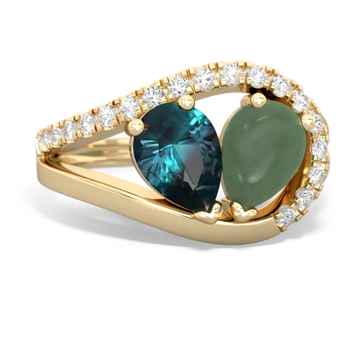 alexandrite-jade pave heart ring