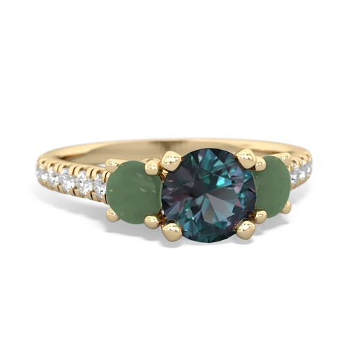 alexandrite-jade trellis pave ring