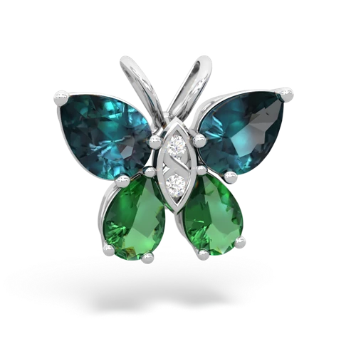 alexandrite-lab emerald butterfly pendant