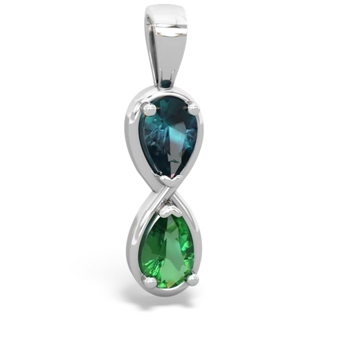 alexandrite-lab emerald infinity pendant