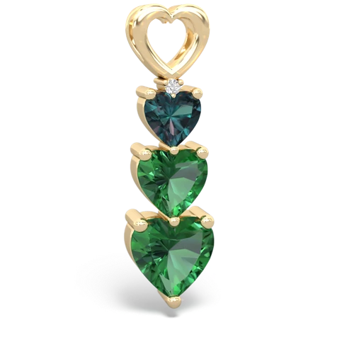 Lab Alexandrite Lab Created Alexandrite with Lab Created Emerald and Genuine Ruby Past Present Future pendant Pendant