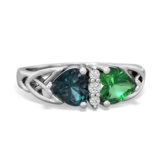 alexandrite-lab emerald celtic ring