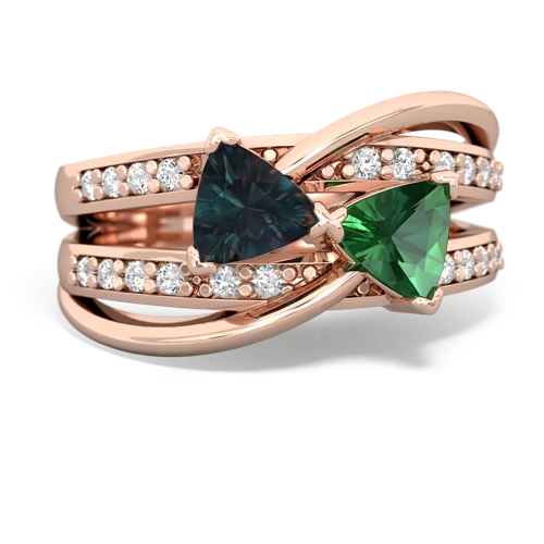 alexandrite-lab emerald couture ring