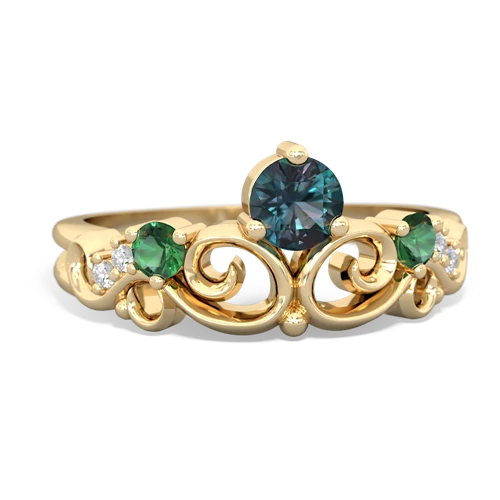 alexandrite-lab emerald crown keepsake ring