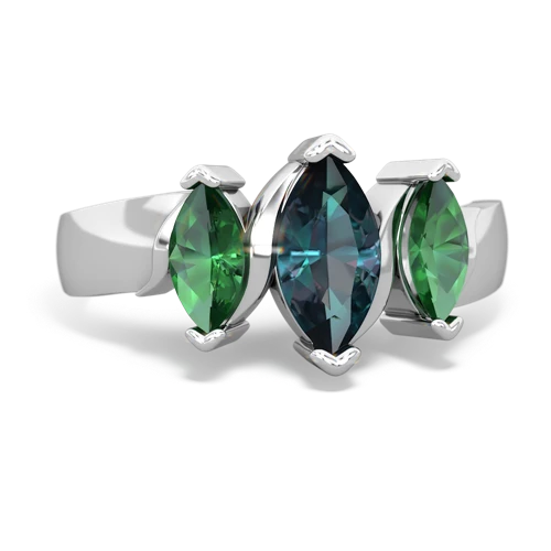 alexandrite-lab emerald keepsake ring