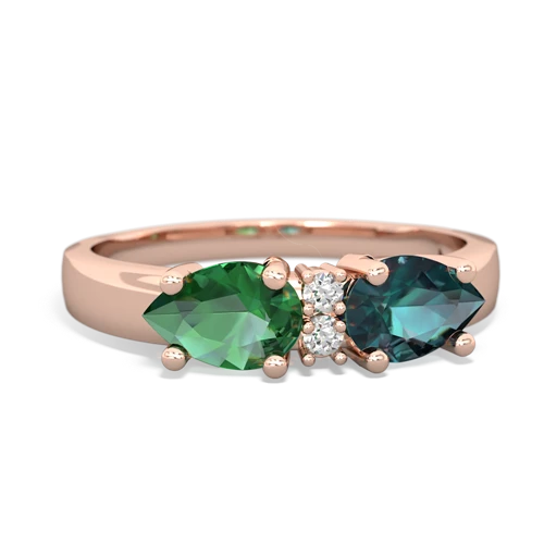 alexandrite-lab emerald timeless ring