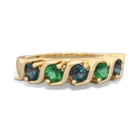 alexandrite-lab emerald timeless ring