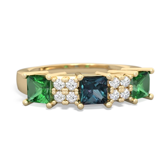 alexandrite-lab emerald timeless ring