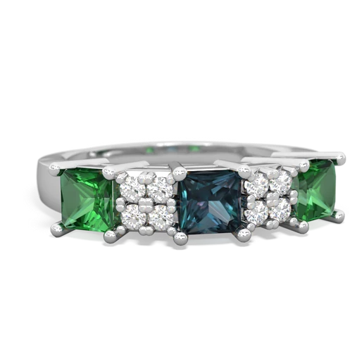 alexandrite-lab emerald timeless ring