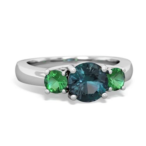 alexandrite-lab emerald timeless ring