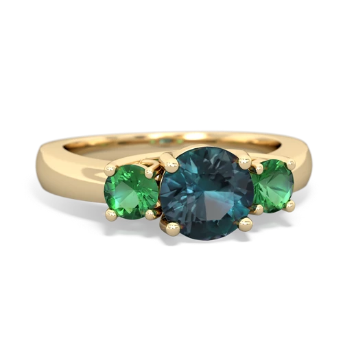 alexandrite-lab emerald timeless ring