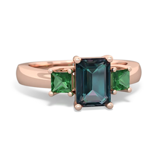 alexandrite-lab emerald timeless ring