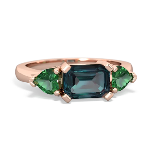 alexandrite-lab emerald timeless ring