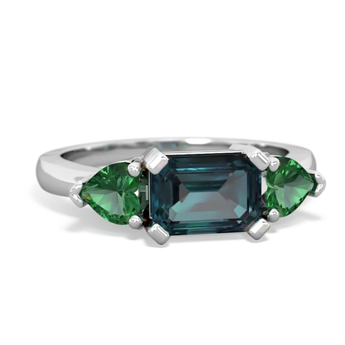 alexandrite-lab emerald timeless ring