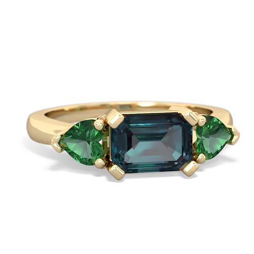 alexandrite-lab emerald timeless ring