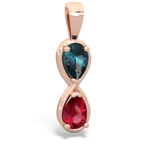 alexandrite-lab ruby infinity pendant