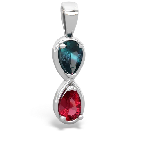 alexandrite-lab ruby infinity pendant