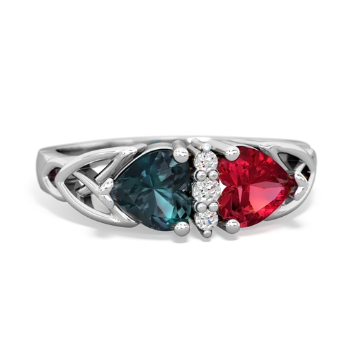 alexandrite-lab ruby celtic ring
