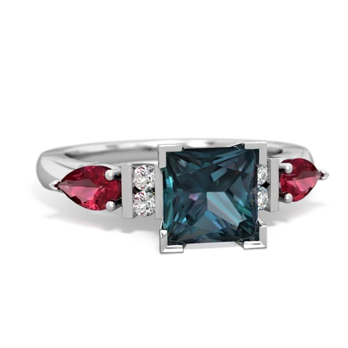 alexandrite-lab ruby engagement ring