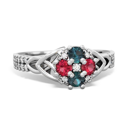 alexandrite-lab ruby engagement ring