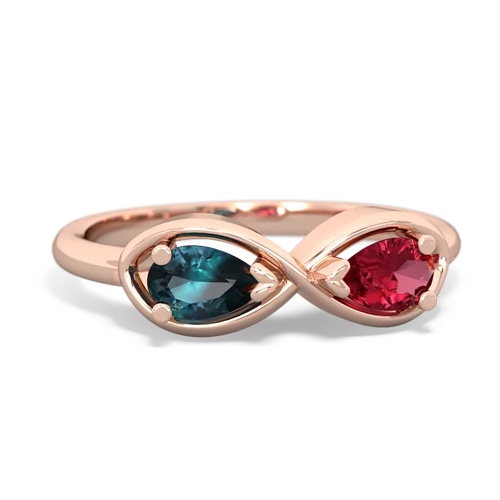 alexandrite-lab ruby infinity ring