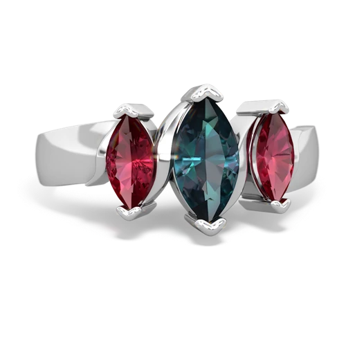 Lab Alexandrite Lab Created Alexandrite with Lab Created Ruby and Lab Created Alexandrite Three Peeks ring Ring
