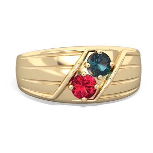 alexandrite-lab ruby mens ring