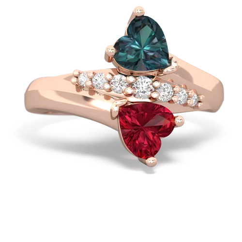 alexandrite-lab ruby modern ring