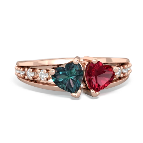 alexandrite-lab ruby modern ring