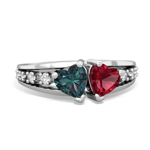 alexandrite-lab ruby modern ring