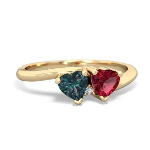 alexandrite-lab ruby sweethearts promise ring